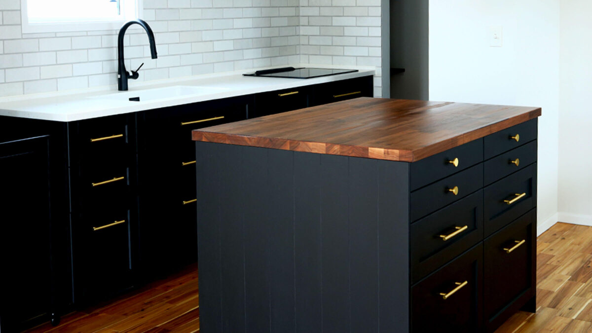 IKEA METODでつくるI型+アイランドキッチン全景