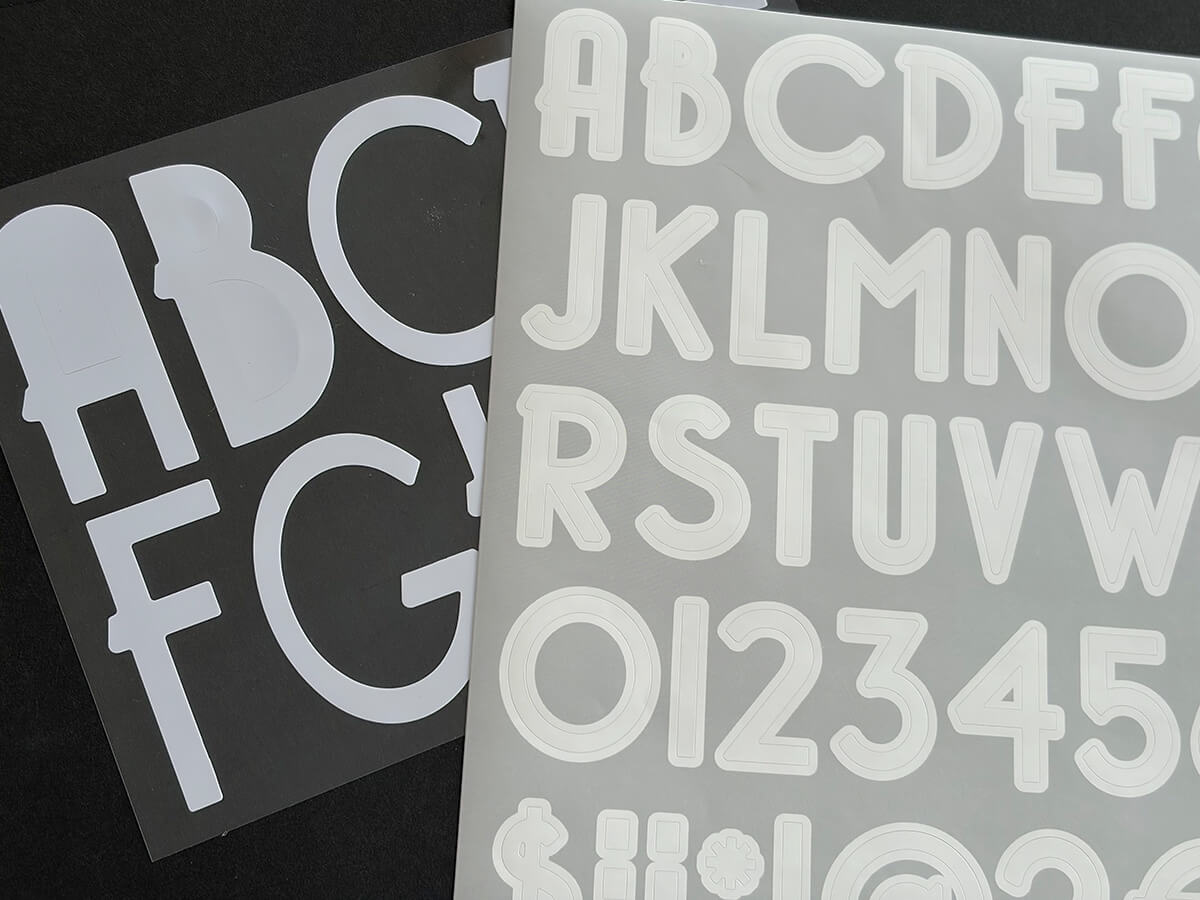 名字表示に使ったアルファベットステッカー