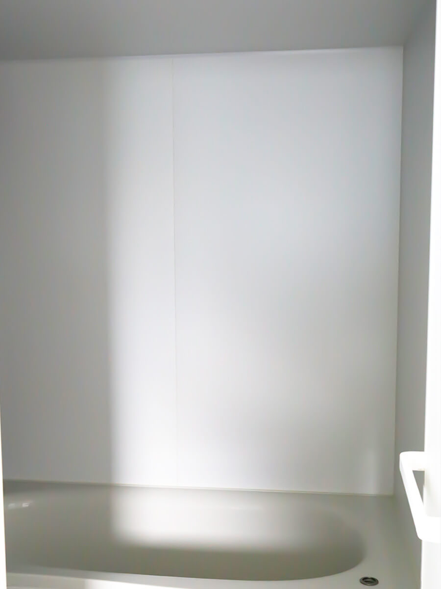 浴室の窓を付けなかった実例（壁面）